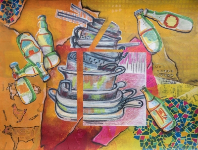 Kitchen Art - Pans and Beer