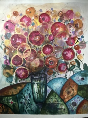 Flowers in a vase fantasy artwork