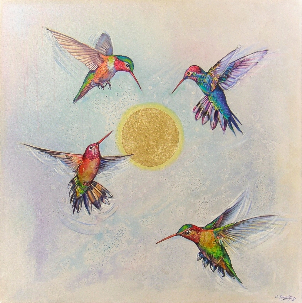 Shining Sun and Hummingbirds 