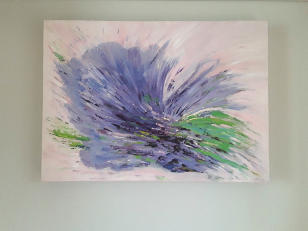 Blue Lavender abstract floral