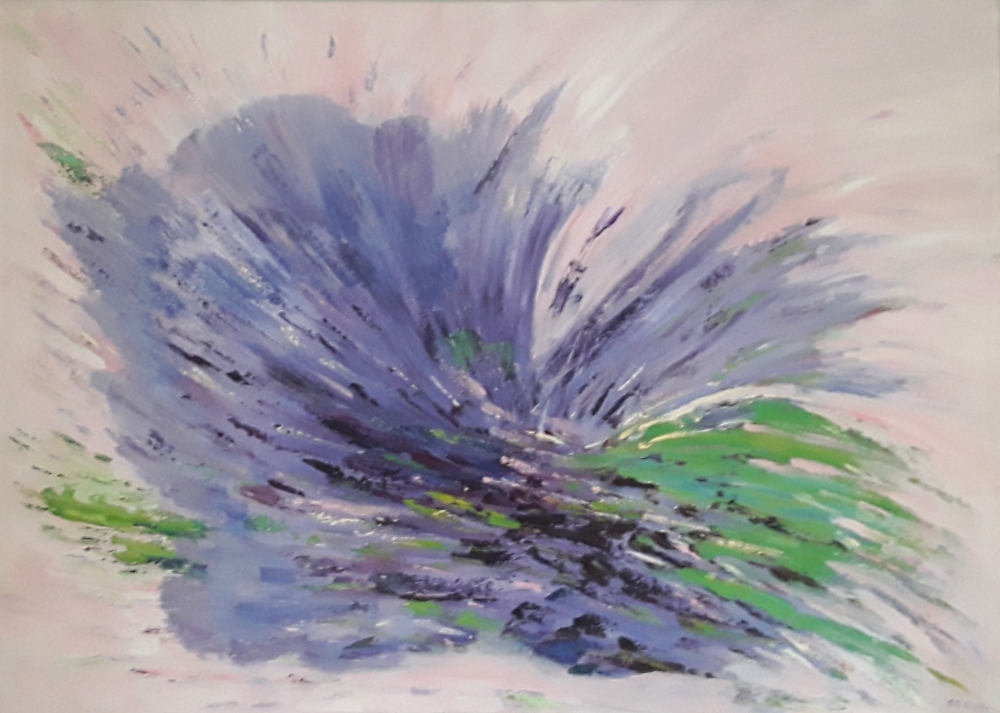 Blue Lavender abstract floral