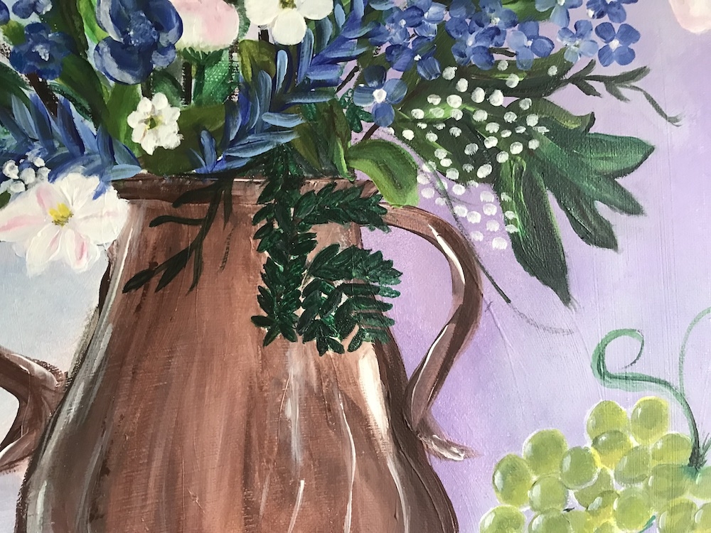 Flowers in a copper vase