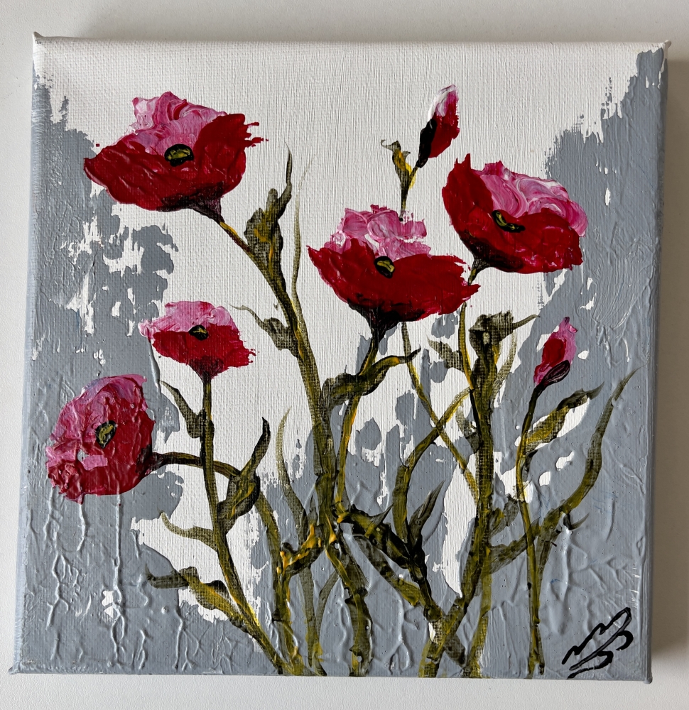 Poppies on an Abstract Background