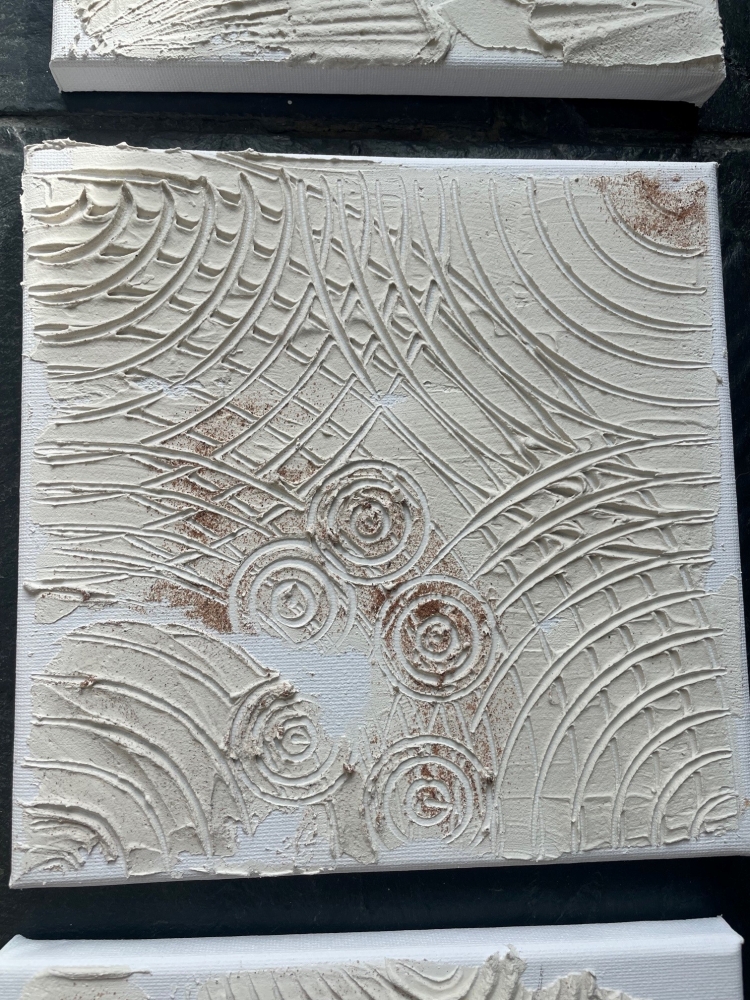 Sand on Cream Minis | Textured art work