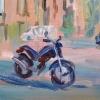 European City Rhythms. Motorcycle on a street