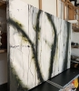 XL Charcoal olive abstract 150cm x 100cm