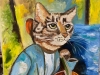 Cat cellist, sounds and vision, inspired by Amedeo Modigliani 