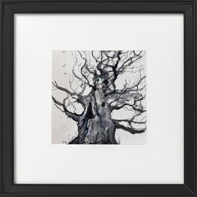 Monochrome - The Majesty Oak in Winter framed