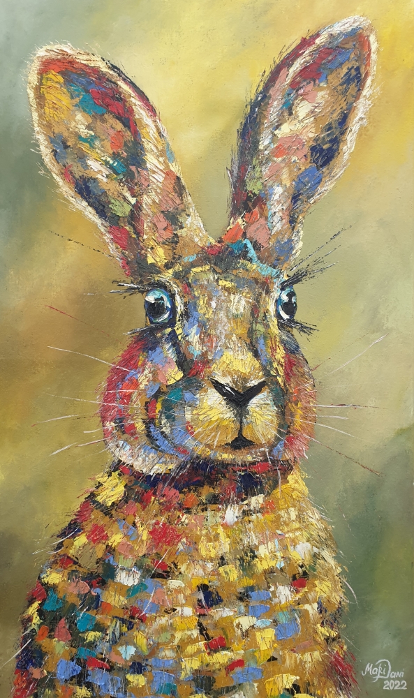 Bunny, yellow background