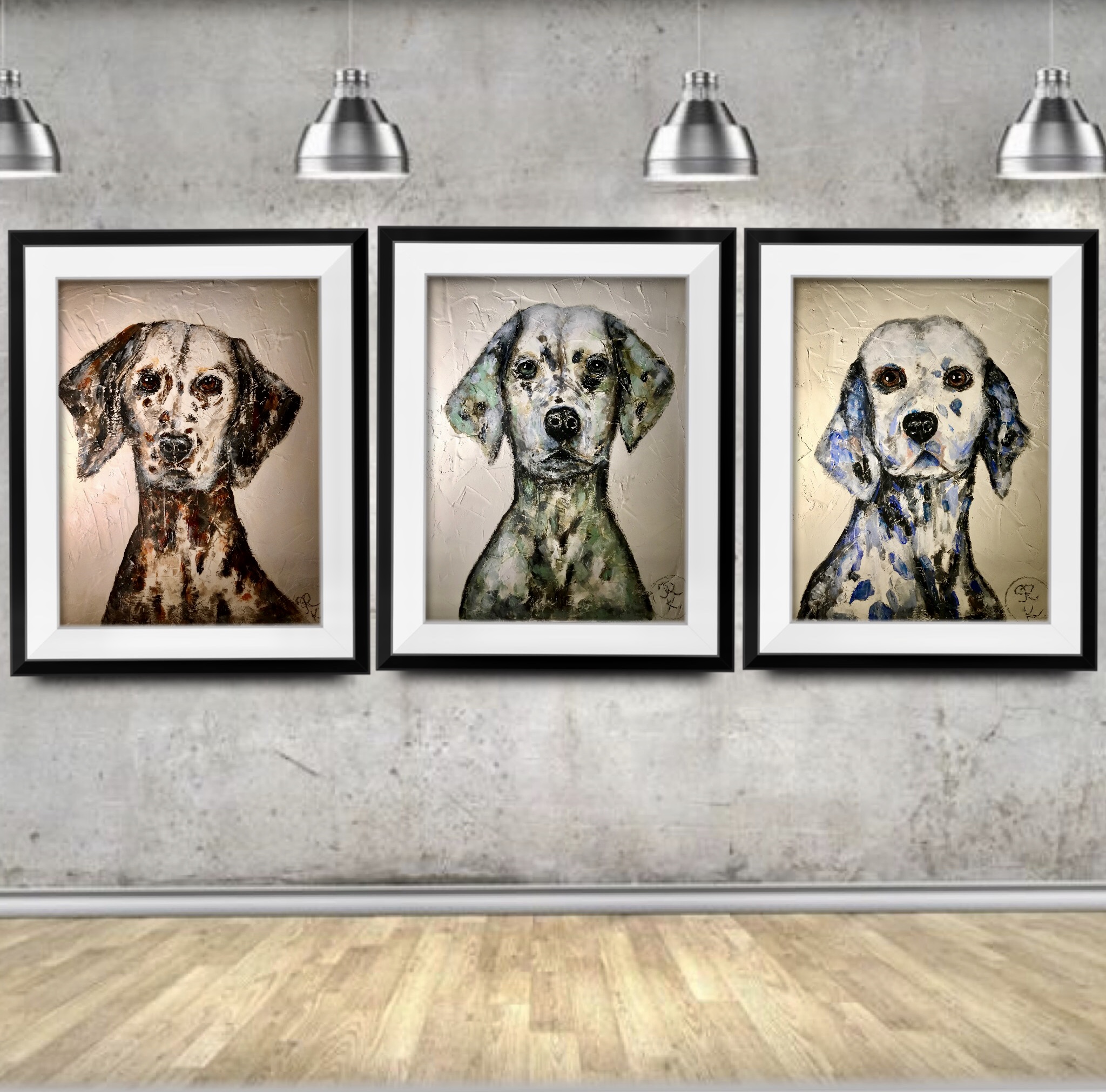 Set of Dalmatian dogs