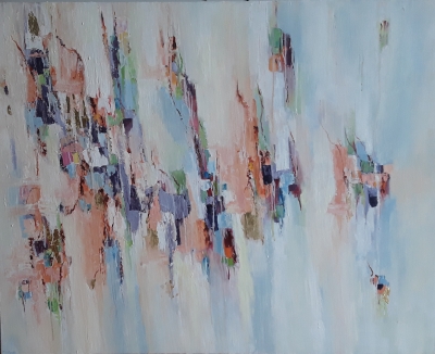 Peach and Gold abstract 