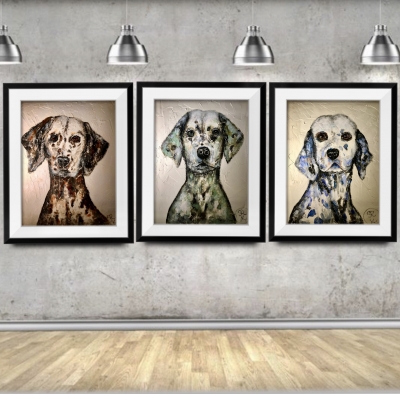 Set of 3 Dalmatian dogs 