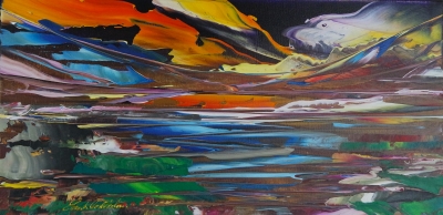 Beautiful colourful abstract seascape 4027