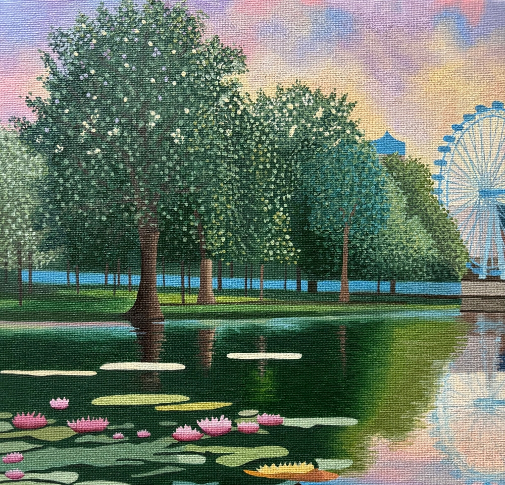 London Eye With Lilies