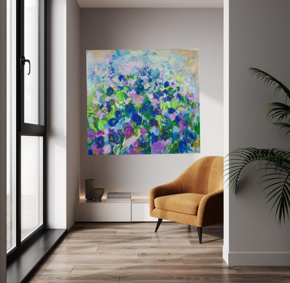 Blue Bouquet  140cm x 140cm x 3.8cm