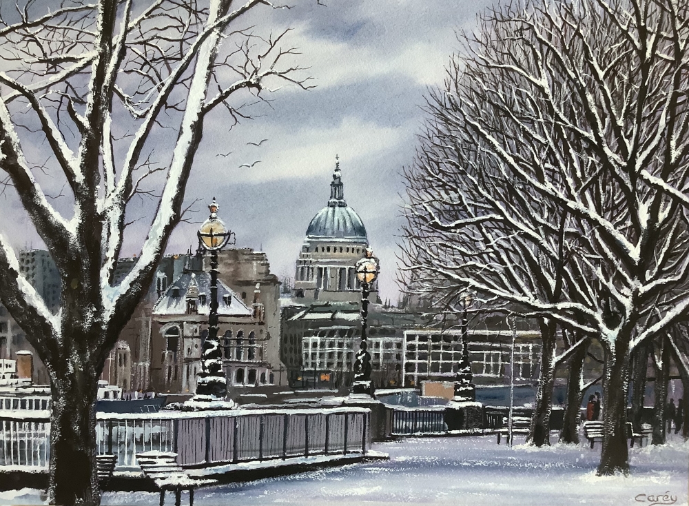 London St Paul’s Cathedral winter scene 