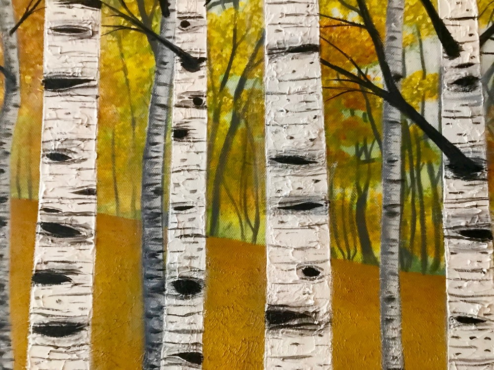 Golden birch wood