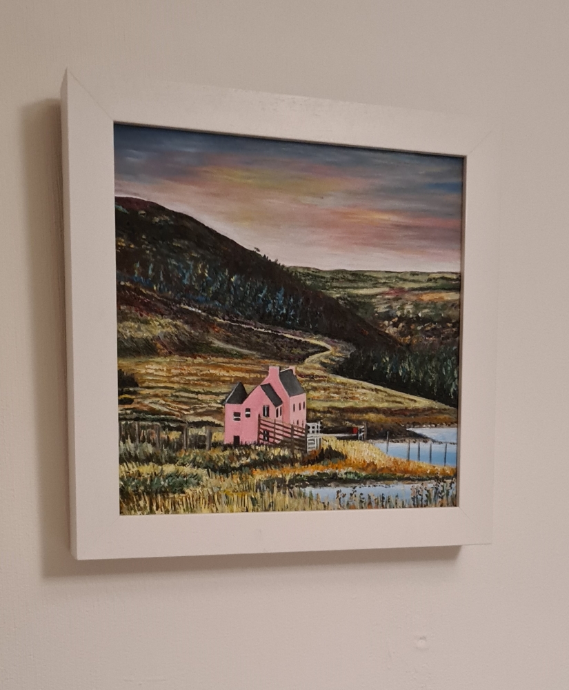 Loch Glass and the Pink house, Evanton