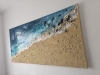 Large 3D Original Resin Artwork Realistic Ocean Beach Painting on Canvas 