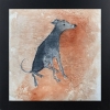 Lurcher on fresco plaster framed