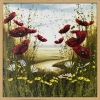 River Poppies with daisies oil painting