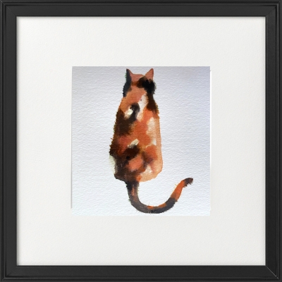 Seated Tortoiseshell Cat framed