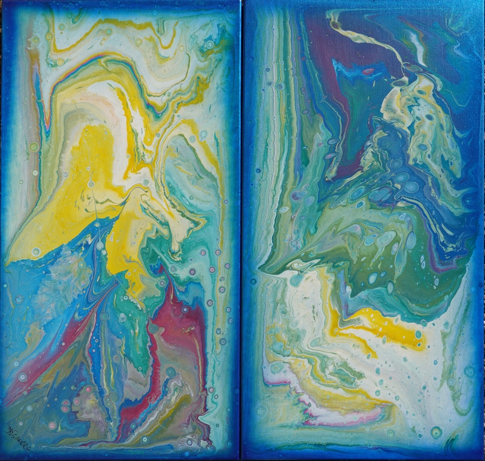 Fluid Abstract paintings A1068