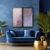 Fluid Abstract paintings A1166 - long diptych