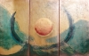 Large textured copper paintings Enso J296