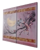 Japanese birds J314 - pink silver diptych