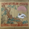 Japanese crane J346 - gold diptych