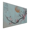 Large silver paintings Japanese sakura J357