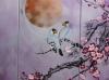 Japanese sakura J358 - silver purple triptych