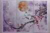 Japanese sakura J358 - silver purple triptych