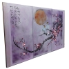 Japanese sakura J358 - silver purple triptych