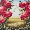 Bee and Roses Floral landscape