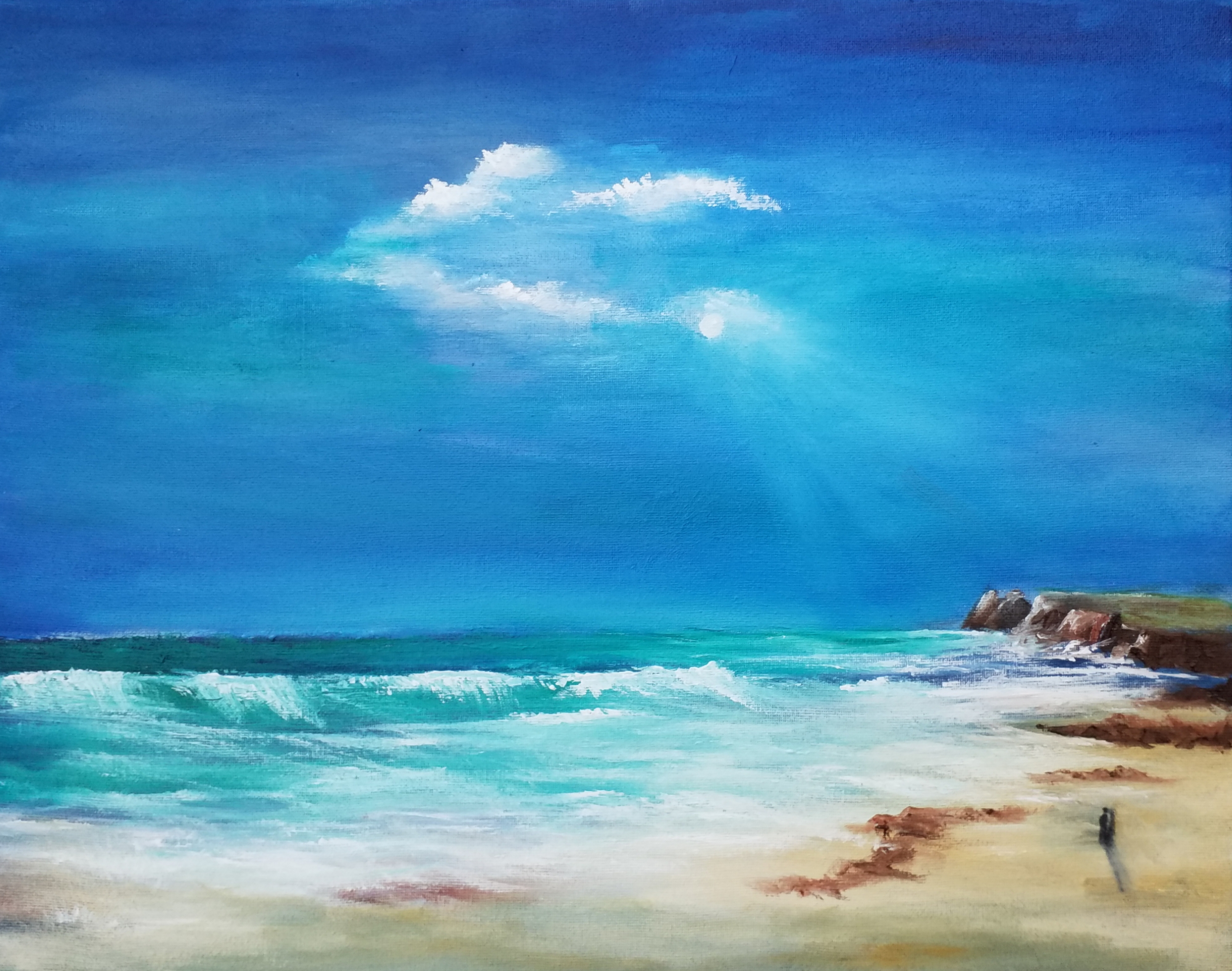 Beach deals oil painting