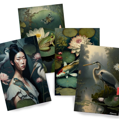 Japanese geisha DS0190 - Set of 4 photo prints