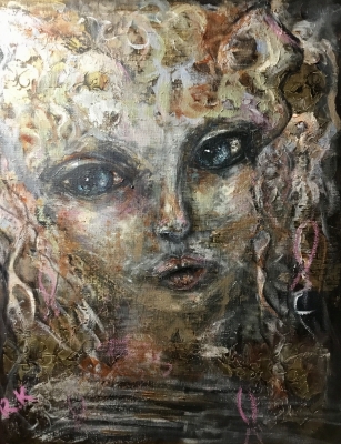 Fantasy woman cat portrait 