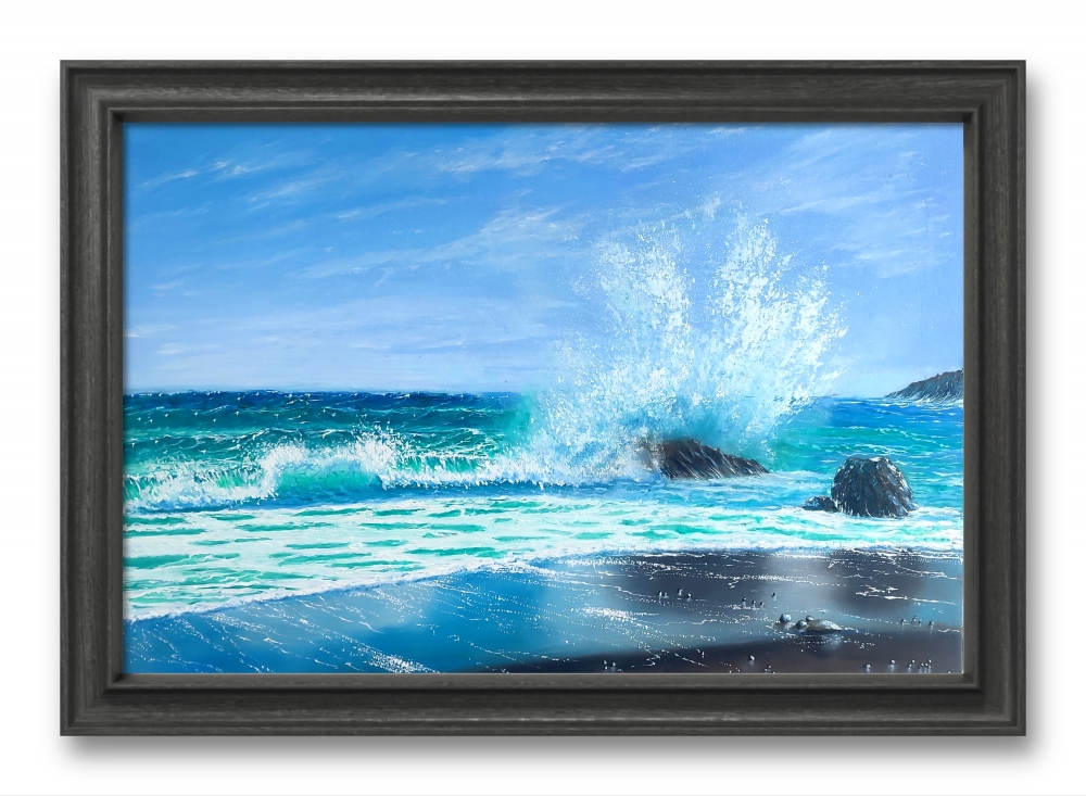 Sea elesea, wave, shore, seascape, oil paintingment