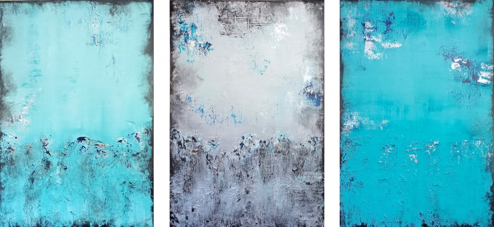 XL Always On My Mind Triptych 153 x 76 cm Triptych Textured Abstract Paintings