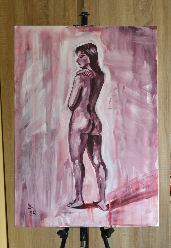 Woman Standing Back Naked