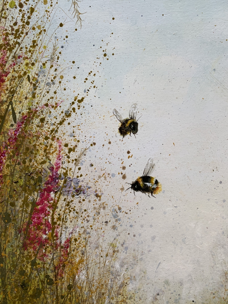 Flowers and Bees Framed