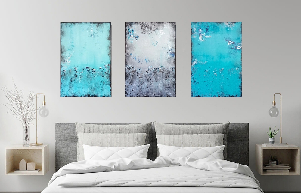XL Always On My Mind Triptych 153 x 76 cm Triptych Textured Abstract Paintings