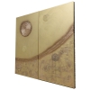 Abstract painting A988 - gold diptych