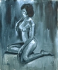 Naked woman sitting sideways