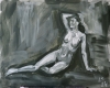 Beautiful nude woman figure lying down