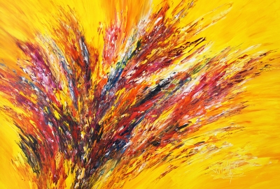 Yellow Red Abstraction XL 8