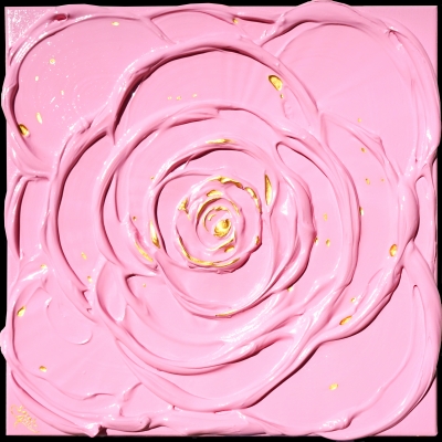 Little Pink Rose with a Touch of Gold I. 