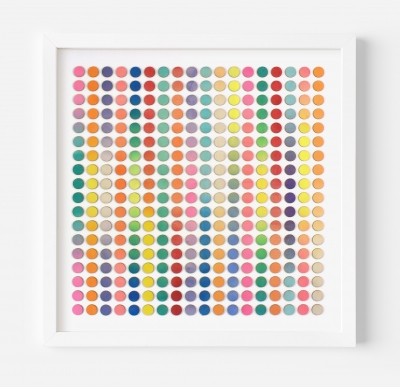 Ombre stripe Dots on white 